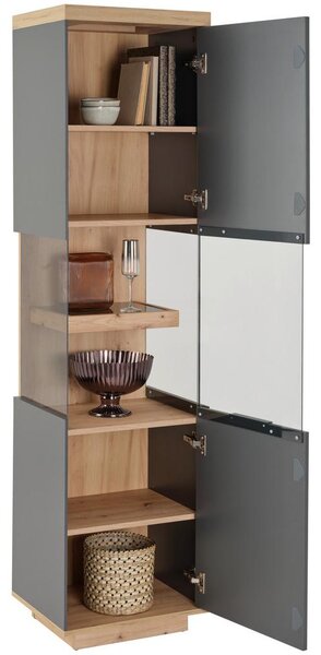 Modern Living Vitrina Jake, Antracit, Barva Hrasta