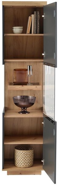 Modern Living Vitrina Jake, Antracit, Barva Hrasta