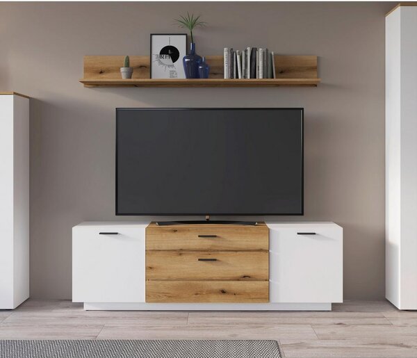 Modern Living Tv-element Dalano, Bela, Barva Hrasta