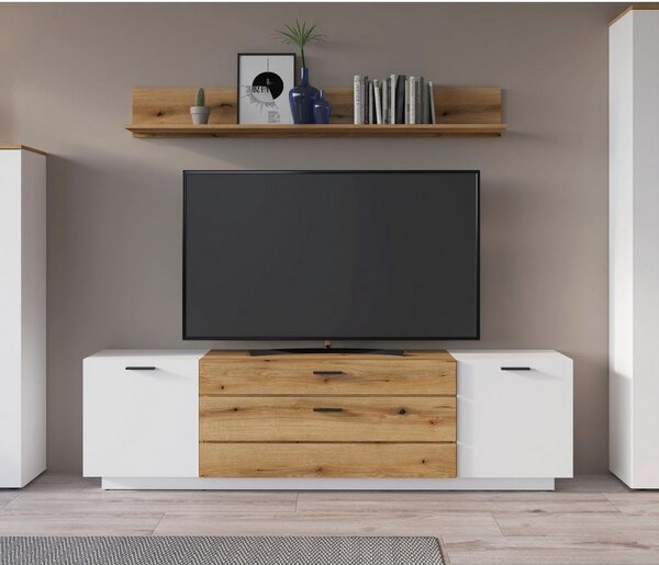 Modern Living Tv-element Dalano, Bela, Barva Hrasta