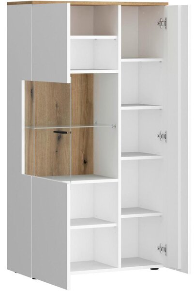 Modern Living Vitrina Dalano, Bela, Barva Hrasta