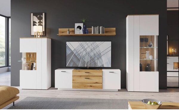 Modern Living Tv-element Dalano, Bela, Barva Hrasta