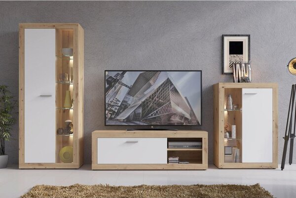 Modern Living Tv-element Brilon, Bela, Barva Hrasta