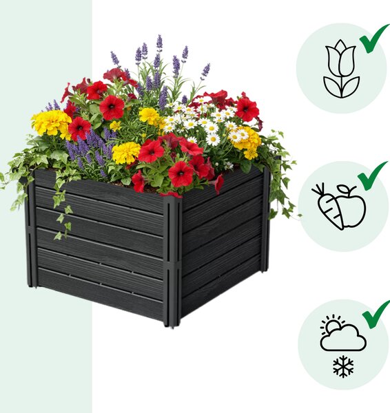 Visoka greda BASE PLANT, 61x61x46cm, antracit Prosperplast