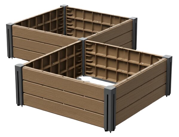 Visoka greda BASE PLANT, 61x61x46cm, naravna rjava Prosperplast