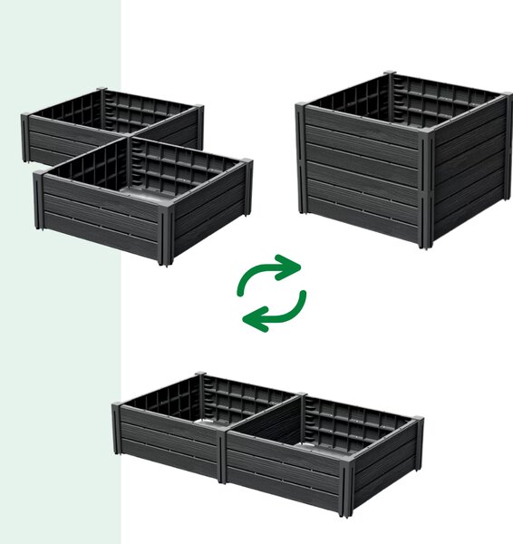 Visoka greda BASE PLANT, 61x61x46cm, antracit Prosperplast