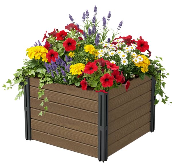 Visoka greda BASE PLANT, 61x61x46cm, naravna rjava Prosperplast