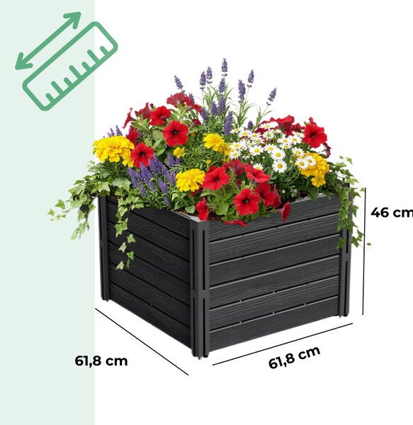 Visoka greda BASE PLANT, 61x61x46cm, antracit Prosperplast