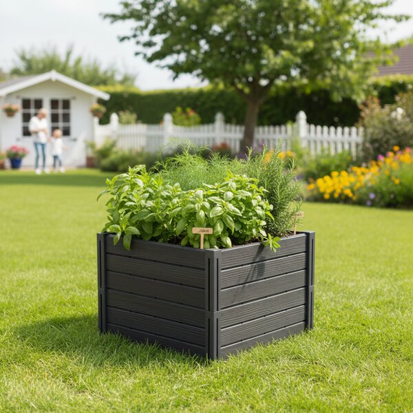 Visoka greda BASE PLANT, 61x61x46cm, antracit Prosperplast