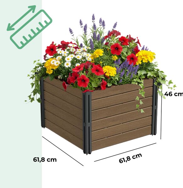 Visoka greda BASE PLANT, 61x61x46cm, naravna rjava Prosperplast