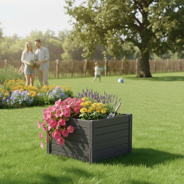 Visoka greda BASE PLANT, 61x61x46cm, antracit Prosperplast