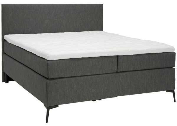 POSTELJA BOXSPRING 120 cm x 200 cm , tekstil antracit, črna