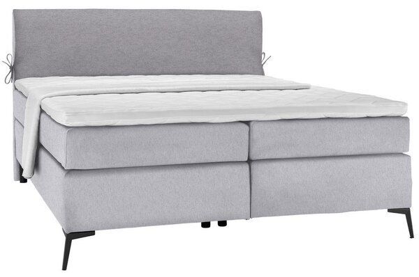 POSTELJA BOXSPRING 140 cm x 200 cm , tekstil siva, svetlo siva