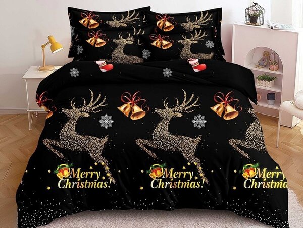 Posteljnina iz mikrovlaken STARLIT DEER črna Dimenzije posteljnine: 70 x 80 cm | 140 x 200 cm