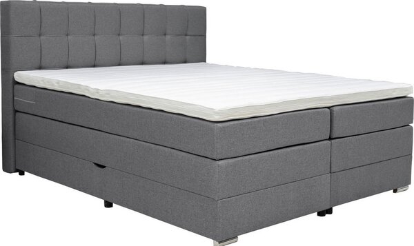POSTELJA BOXSPRING 180 cm x 200 cm , tekstil siva
