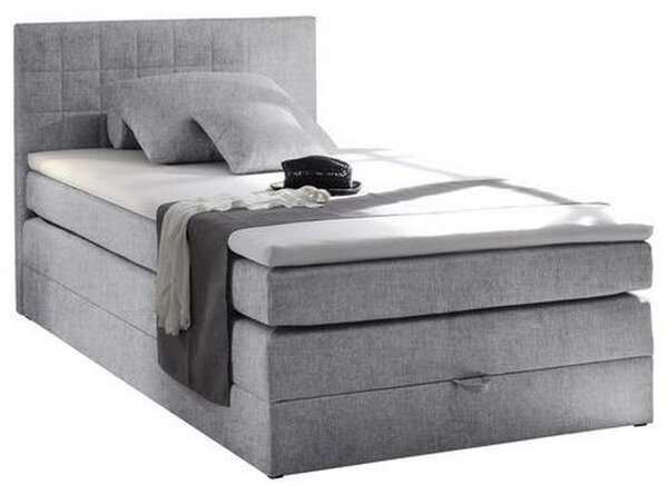 POSTELJA BOXSPRING 140 cm x 200 cm , tekstil svetlo siva