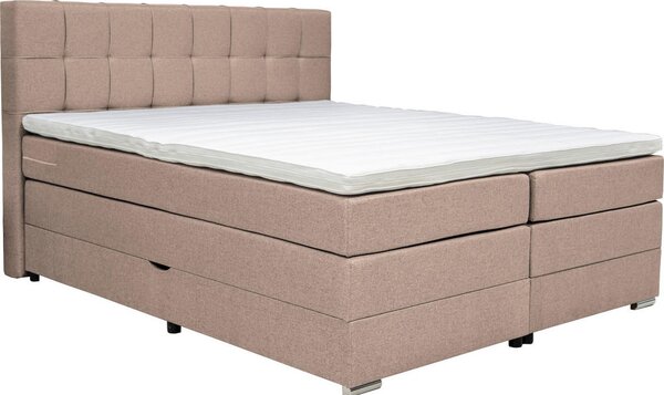 POSTELJA BOXSPRING 180 cm x 200 cm , tekstil svetlo rjava