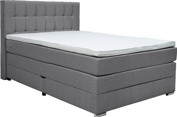POSTELJA BOXSPRING 140 cm x 200 cm , tekstil siva