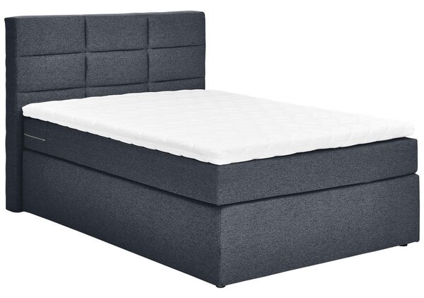 BOXSPRING POSTELJA 120 cm x 200 cm , tekstil temno siva
