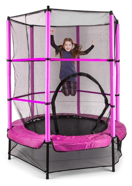 KLARFIT Rocketkid, trampolin, Ø140cm, varnostna mreža, bungee vzmetenje, od 3. leta starosti