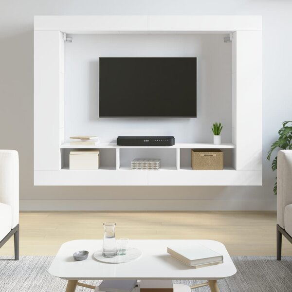 VidaXL TV omarica bela 152x22x113 cm inženirski les