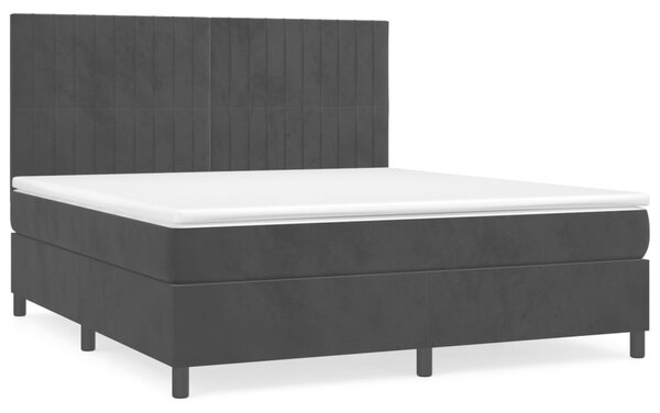 VidaXL Box spring postelja z vzmetnico črna 160x200 cm žamet