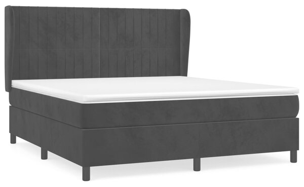 VidaXL Box spring postelja z vzmetnico črna 160x200 cm žamet