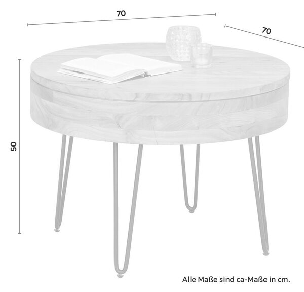Zandiara Klubska Mizica Stan, Les Akacije, Ø Ca. 70 Cm