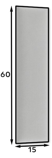 Oblazinjen stenski panel QUADRATTA 15x60 cm, siv