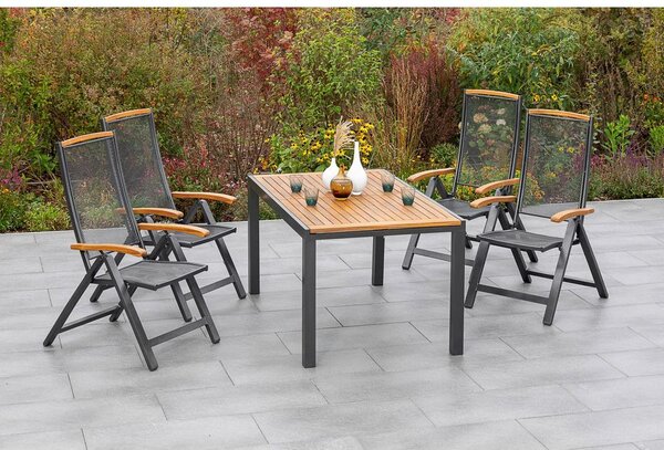 Gardenson Zložljiv Vrtni Stol Tilos, Aluminij, Masivno