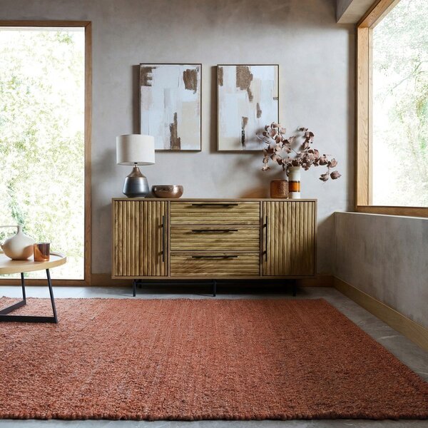 Ročno tkana preproga v barvi terakote 120x170 cm Finley – Flair Rugs