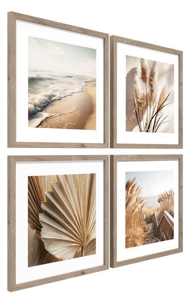 Tiskane slike v kompletu 4 ks z okvirjem 30x30 cm Boho Dreams – Styler