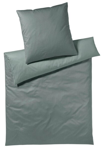 OBOJESTRANSKA POSTELJNINA Herringbone 140/200 cm mako saten smaragdno zelena