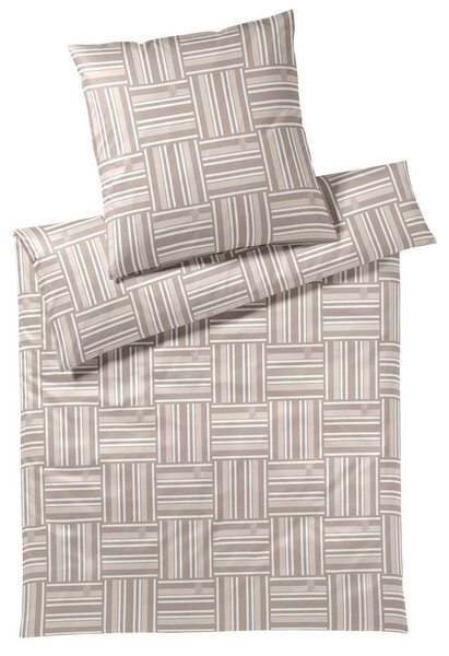 OBOJESTRANSKA POSTELJNINA WEAVE 140/200 cm mako saten peščene barve