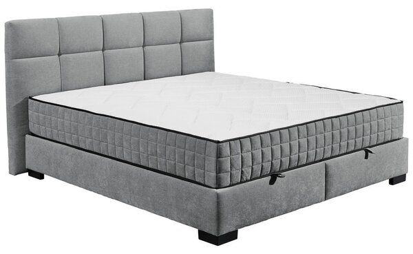 POSTELJA Z VZMETNICO 180 cm x 200 cm , tekstil, leseni material antracit