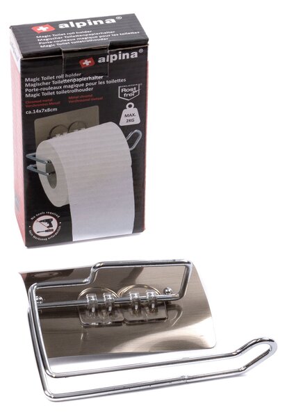 Samolepilno stensko držalo za toaletni papir inox