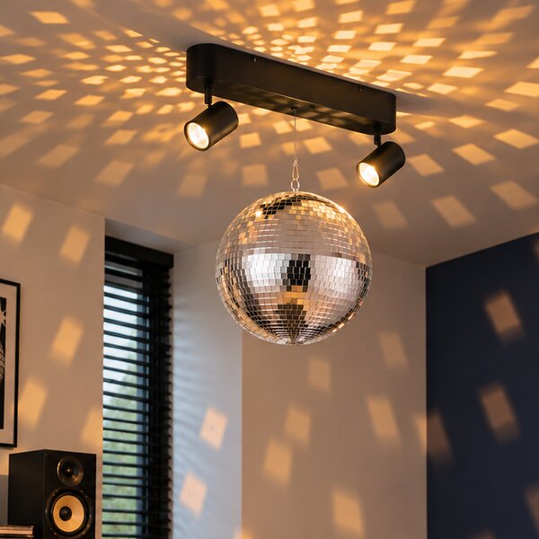Retro viseča svetilka Disko krogla z 2 lučmi, vključno z LED in daljinskim upravljalnikom - Discoball