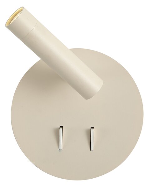 Sodobna stenska svetilka bež vklj. LED z USB-C - Croft