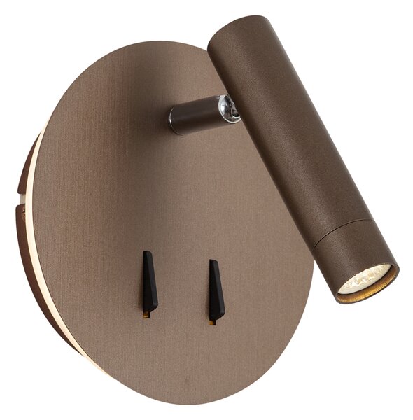 Sodobna stenska svetilka temno bronasta vključno z LED z USB-C - Croft