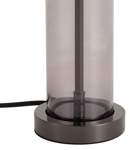 Hotel Chic Table Lamp Gunmetal with Smoke Glass - Amara