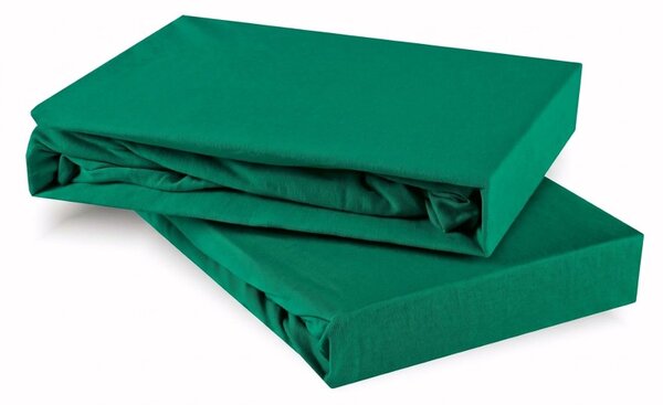 Posteljna rjuha temno zelena jersey EMI, Otroška rjuha 60x120