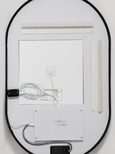 ZELVA LED ogledalo LED 36 W 872 lm IP44 3000 K Prekidač na dodir uklj. Crna NL9006120