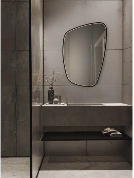 SINIA LED ogledalo LED 37 W 846 lm IP44 3000 K Prekidač na dodir uklj. Crna NL9006121