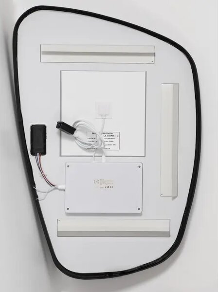 SINIA LED ogledalo LED 37 W 846 lm IP44 3000 K Prekidač na dodir uklj. Crna NL9006121