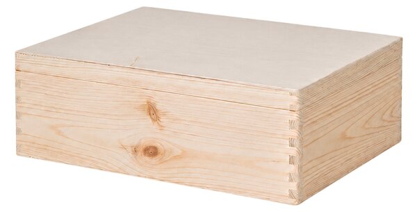 ATMOWOOD Lesena škatla s pokrovom 40 x 30 x 14 cm brez ročajev