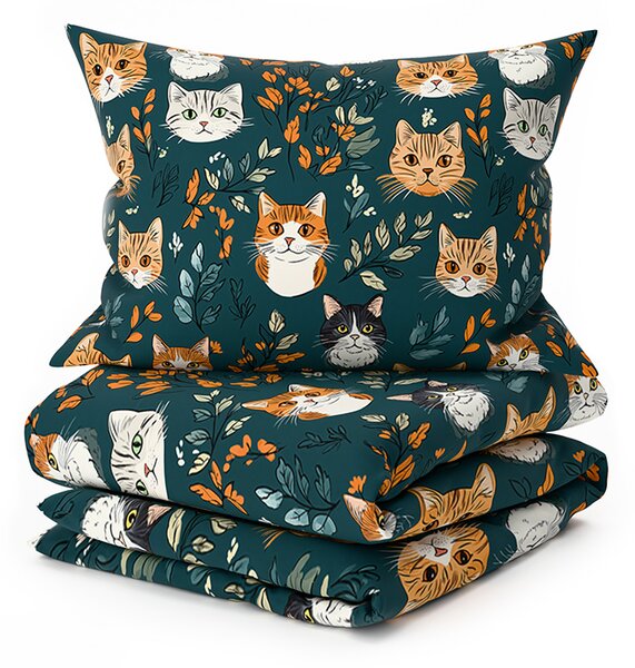 Posteljnina iz polibombaža CATTAMI POLY temno zelena Dimenzije posteljnine: 70 x 90 cm | 140 x 200 cm