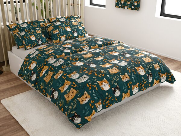 Posteljnina iz polibombaža CATTAMI POLY temno zelena Dimenzije posteljnine: 70 x 90 cm | 140 x 200 cm