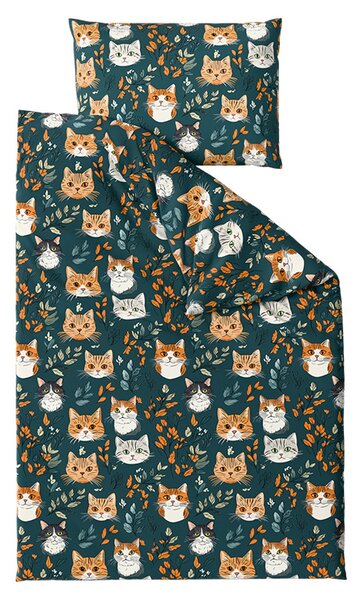 Posteljnina iz polibombaža CATTAMI POLY temno zelena Dimenzije posteljnine: 70 x 90 cm | 140 x 200 cm