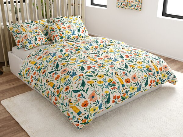 Posteljnina iz polibombaža FLOVINA POLY barvna Dimenzije posteljnine: 70 x 90 cm | 140 x 200 cm