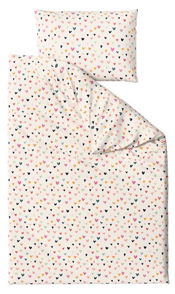 Posteljnina iz polibombaža DOTHEARTS POLY kremna Dimenzije posteljnine: 70 x 90 cm | 140 x 200 cm
